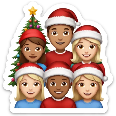 Merry Christmas emoji with my family photo sticker