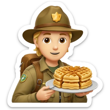 hiking ranger waffles sticker