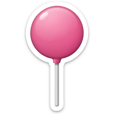 a spherical monochromatic pink lollipop sticker