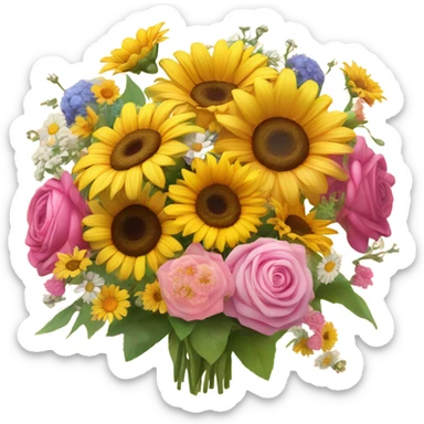 Feeling better flowers sticker