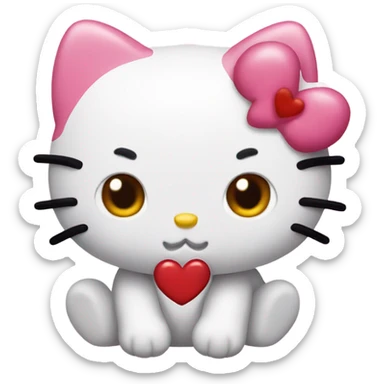 Hello kitty with heart eyes sticker