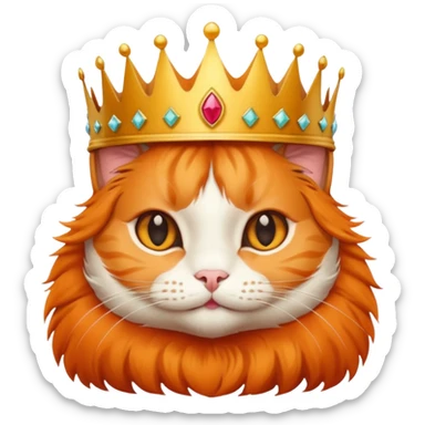 cat with crown  sticker