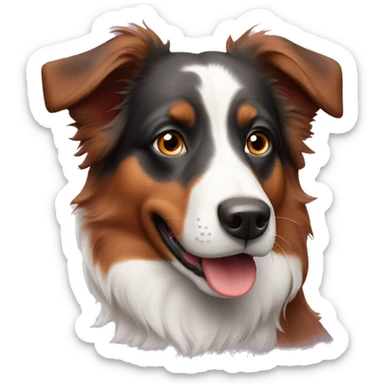 red tri australian shepard dog sticker