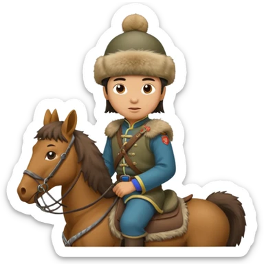 mongol soldie horse riding sticker