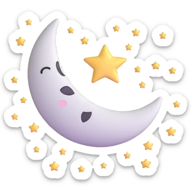 moon with little stars sticker