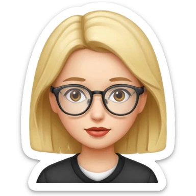 genius girl with glasses sticker