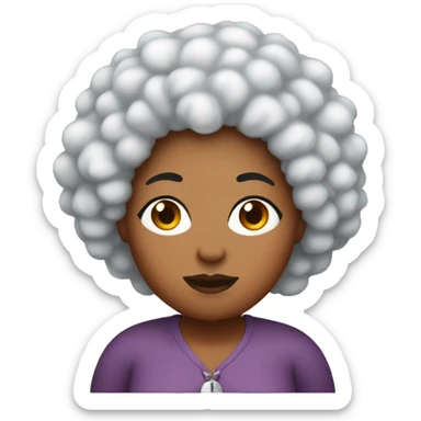fat ice spice, black woman with curly red afro sticker