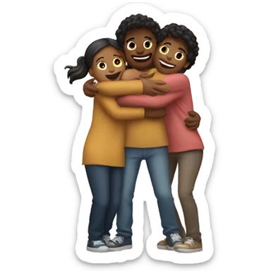 Three bestfriends hugging sticker