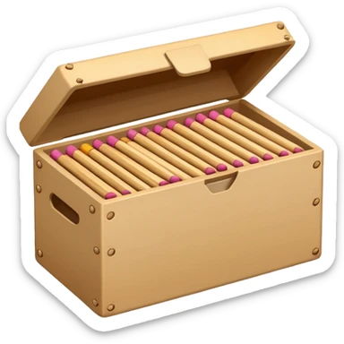 match sticks paper box sticker