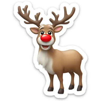Reindeer with a red nose ￼ sticker