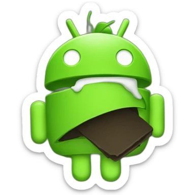 android logo crapping on apple logo sticker