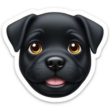 little fat black puppy sticker