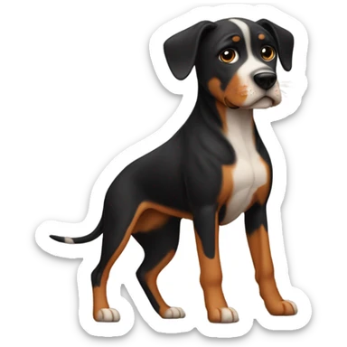 Pitbull mountain cur mix black tiger stripes  sticker