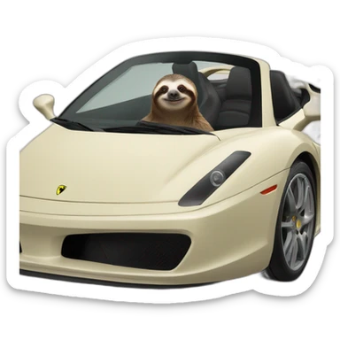 sloth in a ferrari sticker
