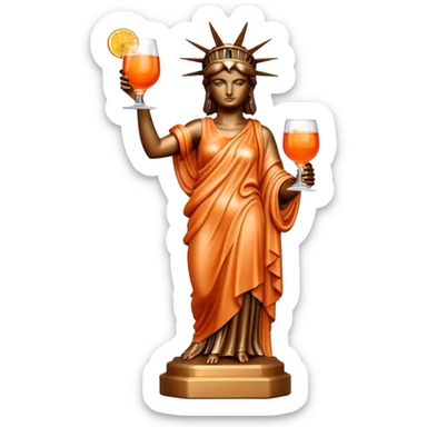 STATUE OF LIBERTY DRINKING APEROL SPRITZ sticker