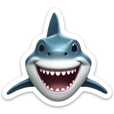 Shark with glasses laughing  sticker