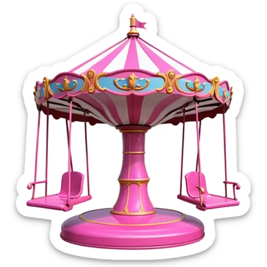 Pink swing ride sticker
