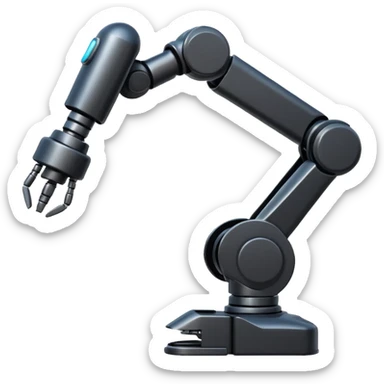 automated balck robotic arm sticker