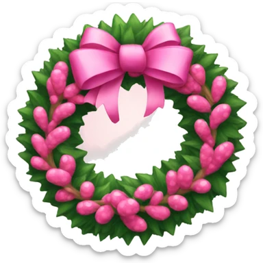 Pink Christmas wreath sticker