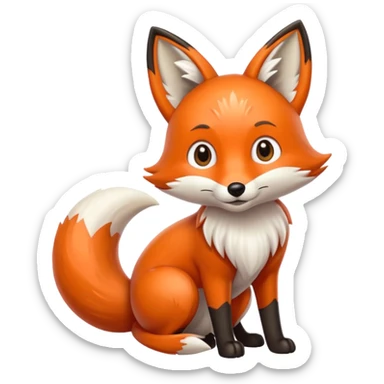 three tails fox sticker