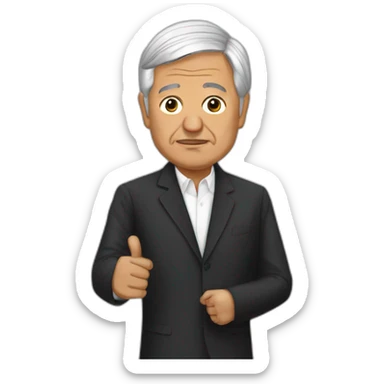 Lopez Obrador With they gave in the hand sticker