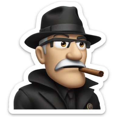 bank robber smoking cigar sticker