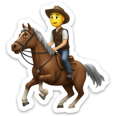 Guy riding a horse sticker