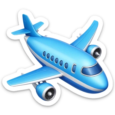 Design a cartoon-style airplane with a smiling face & playful wings. sticker