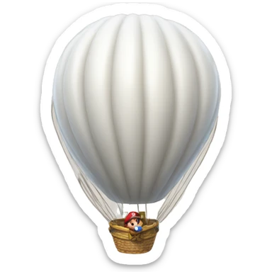  white hot air balloon mario odyssey sticker
