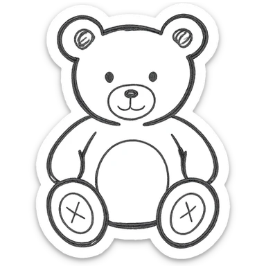 teddy bear, simple icon style, clean lines, minimal details, suitable for app icon sticker