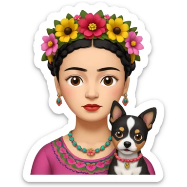Frida Kahlo with dog sticker