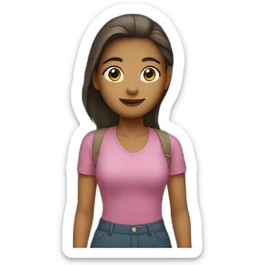 Girl with a road behind sticker