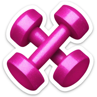 Pink glitter dumbbells  sticker