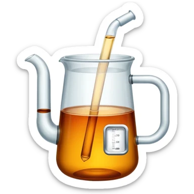 tea in a laboratory measuring cup sticker