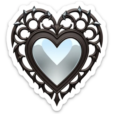 heart with gothic mirror shards sticker