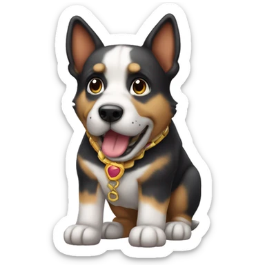 Perro con pechera sticker