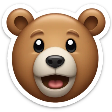 Bear with rabbits ears sticker