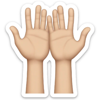 two hands held up like when you did nothing wrong sticker