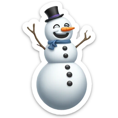 Snowman farting sticker