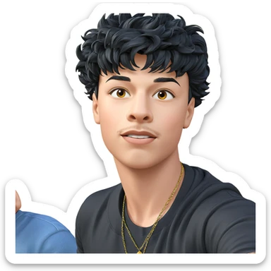 boy with black hair outdoors sticker