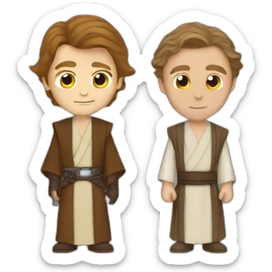 anakin skywalker with obi wan kenobi as jedi knights sticker