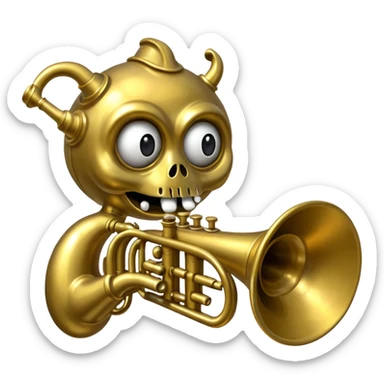 Trumpet monster sticker