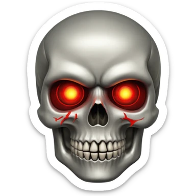 sigma skull with red light in his left eye sticker