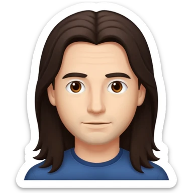 James Shaffer with long dark brown hair sticker