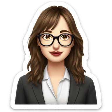 Dakota Johnson with glasses sticker