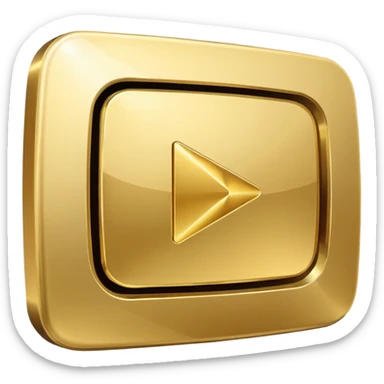 gold youtube play button sticker