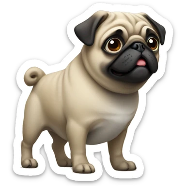 Pug standing up sticker