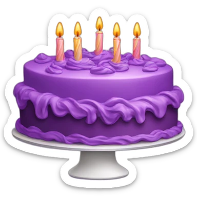 purple birthday cake sticker