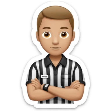 referee with crossed arms up sticker