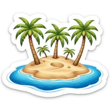 emoji of desert island in the middle of the blue sea sticker